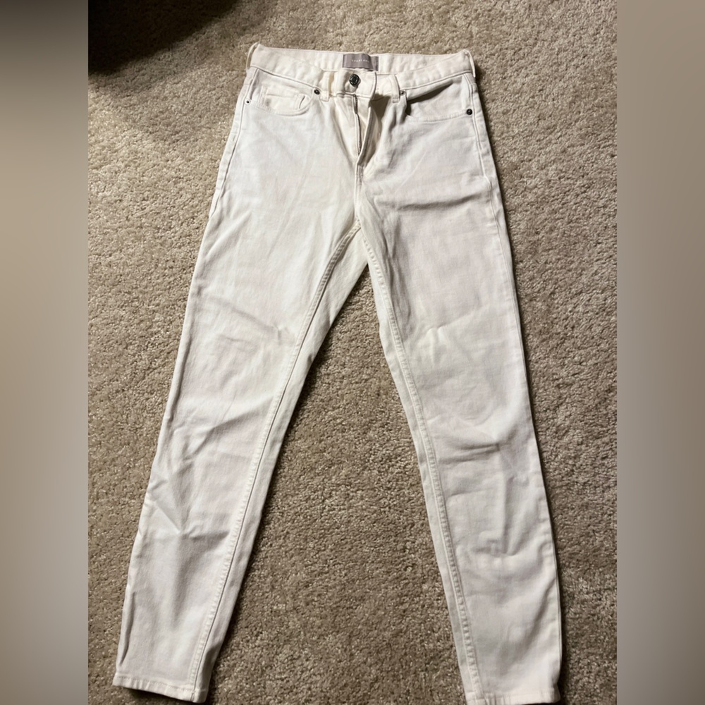 Everlane Hi Rise White Jeans